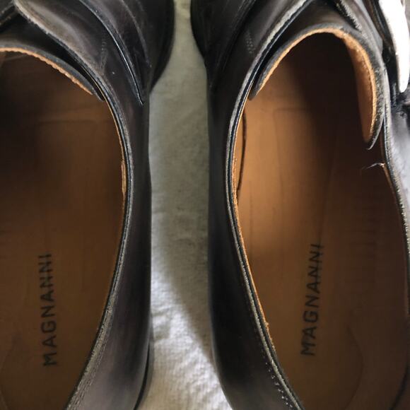 Magnanni Single-Monk Strap Dress Shoes 9 ½ B Burnished Dark Brown Leather Spain - Picture 8 of 12